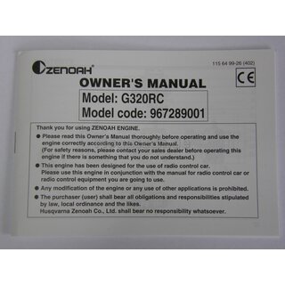 Zenoah Bedienungsanleitung G320