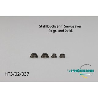 Stahlbuchsen fr kugelgelagerten Servosaver (2x gro, 2x klein)  HT3